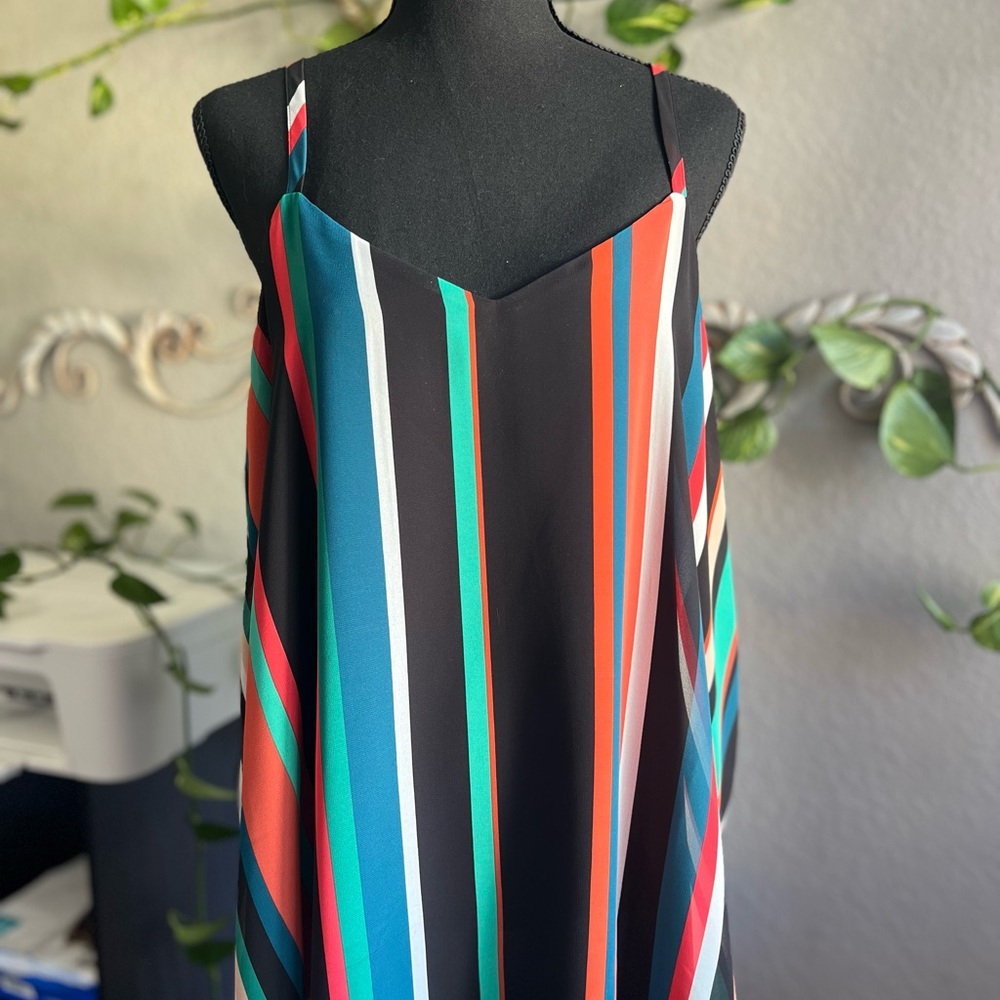 Torrid Colorful Striped Strapless Dress